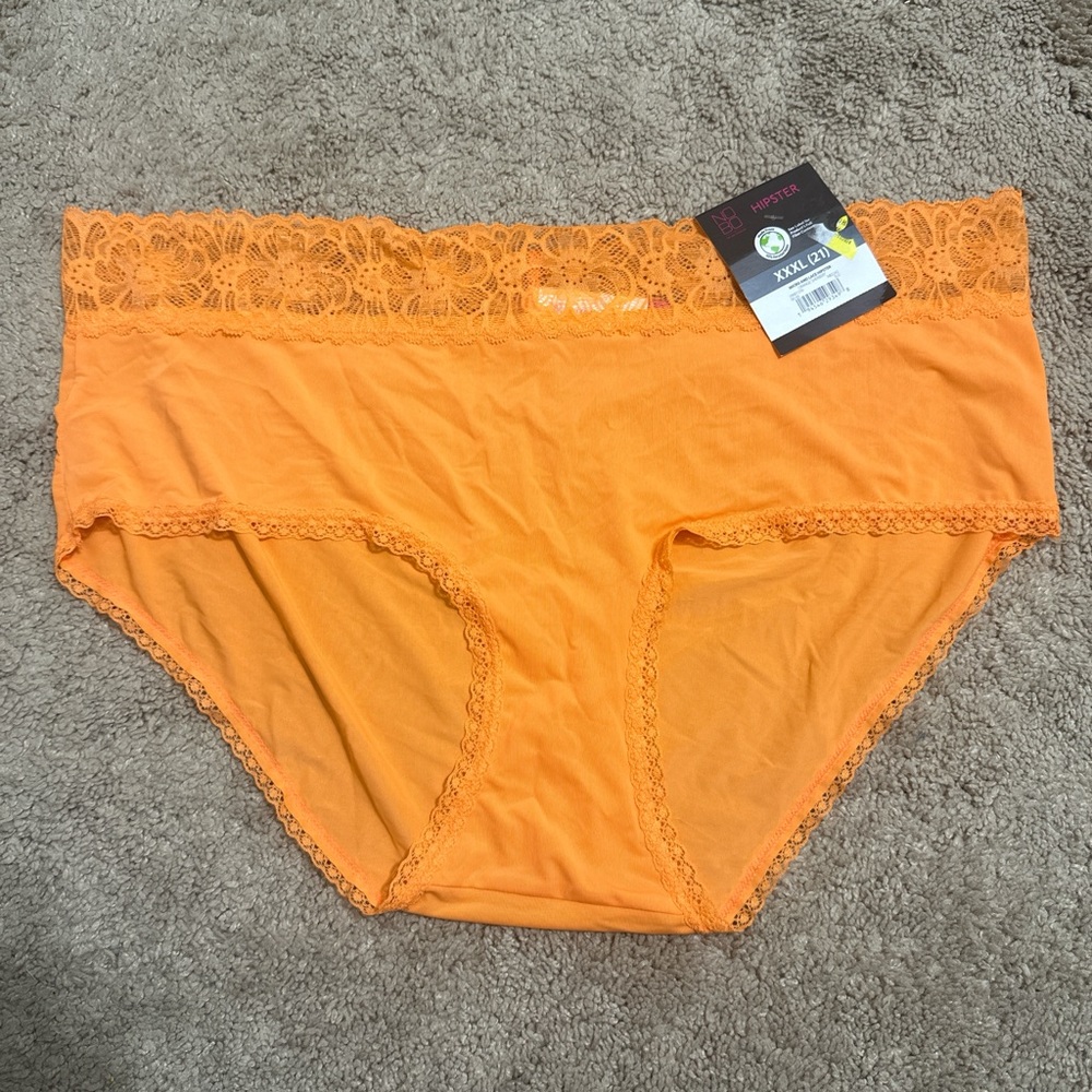 Orange Lace Trim Panties XXXL hipster - no boundaries - NWT